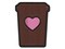Coffee Cup Carafe with Heart Multi-Color Embroidered Iron-On or Hook & Loop Patch Applique